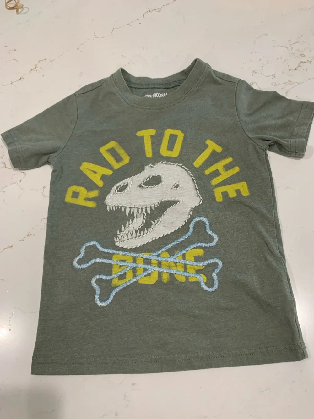 OshKosh B'gosh Green 'Rad to the Bone' Dino Graphic Tee - Kids Size 4